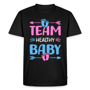 Team Healthy Baby Gender Reveal Party - Men's Premium Organic T-Shirt - black - Front - Nico (187cm)
