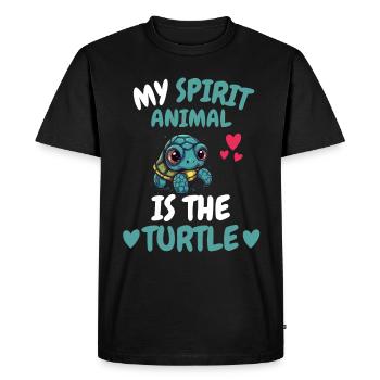 Mon don animal spirituel Ocean Turtle - T-shirt Premium bio Homme - noir - Devant - Nico (187cm)
