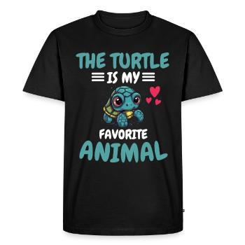 Animal préféré Océan Animal Cadeau Tortue - T-shirt Premium bio Homme - noir - Devant - Nico (187cm)