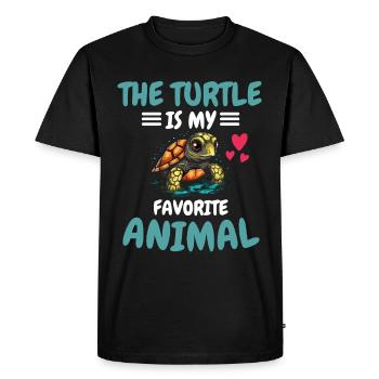 Animal animal préféré Animal Animal Cadeau Tortue - T-shirt Premium bio Homme - noir - Devant - Nico (187cm)