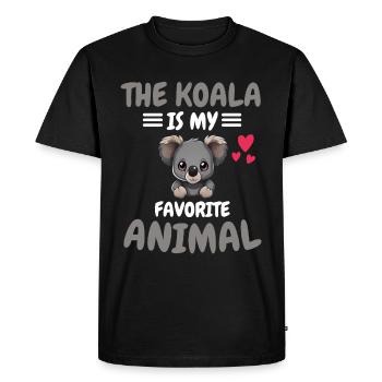 Animal préféré Australie Zoo Animal Cadeau Koala - T-shirt Premium bio Homme - noir - Devant - Nico (187cm)