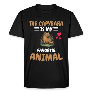 Animal préféré Capybara Animal Gift Capybara - T-shirt Premium bio Homme - noir - Devant - Nico (187cm)