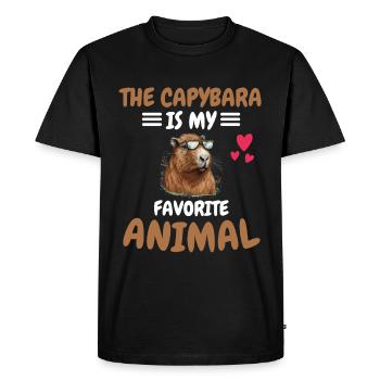 Capybara Animal Cadeau Animal Préféré Capybara - T-shirt Premium bio Homme - noir - Devant - Nico (187cm)