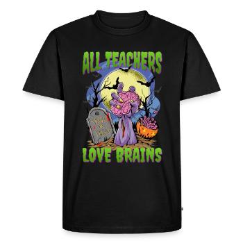 Tous les enseignants aiment les enseignants de zombies cérébraux - T-shirt Premium bio Homme - noir - Devant - Nico (187cm)