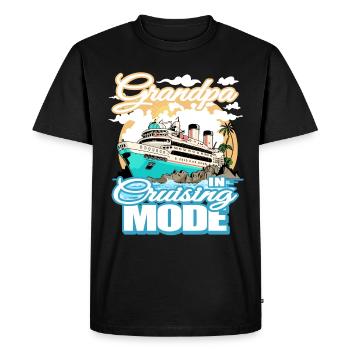 Grand-père en mode conduite - excursion en bateau - T-shirt Premium bio Homme - noir - Devant - Nico (187cm)