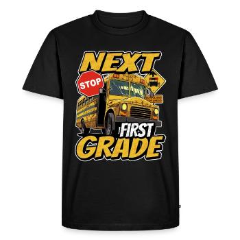 Prochain arrêt : Première 1ère année de rentrée scolaire - T-shirt Premium bio Homme - noir - Devant - Nico (187cm)