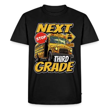 Prochain arrêt : Troisième 3e année - autobus scolaire - T-shirt Premium bio Homme - noir - Devant - Nico (187cm)