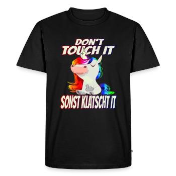 Don't Touch it otherwise Claps it - Rainbow - Men's Premium Organic T-Shirt - black - Front - Nico (187cm)