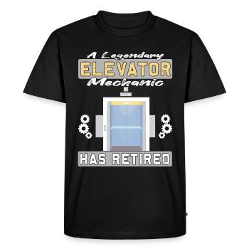 Legendary Elevator Mechanic has Retired - Men's Premium Organic T-Shirt - black - Front - Nico (187cm)