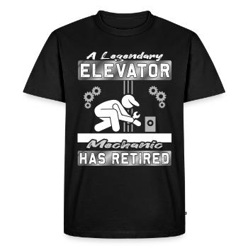Legendary Elevator Mechanic has Retired - Men's Premium Organic T-Shirt - black - Front - Nico (187cm)