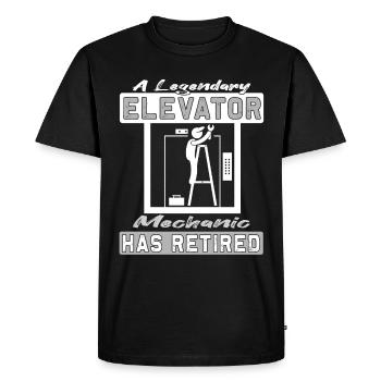 Legendary Elevator Mechanic has Retired - Men's Premium Organic T-Shirt - black - Front - Nico (187cm)