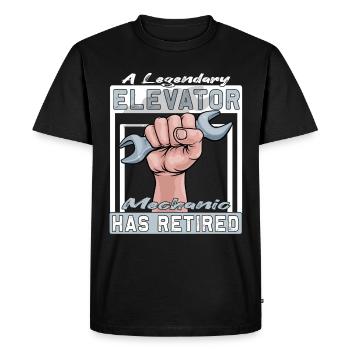Legendary Elevator Mechanic has Retired - Men's Premium Organic T-Shirt - black - Front - Nico (187cm)