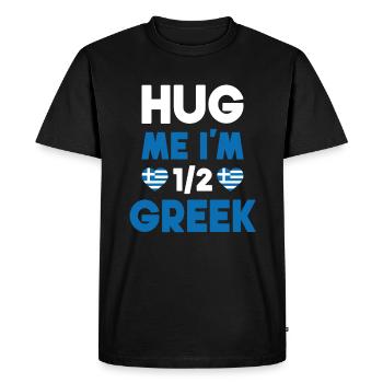 Hug Me Half Greek - T-shirt Premium bio Homme - noir - Devant - Nico (187cm)