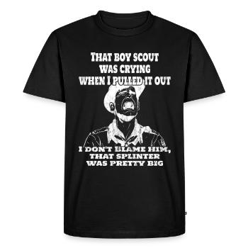 Scoutmaster – Drôle de guide scout - T-shirt Premium bio Homme - noir - Devant - Nico (187cm)