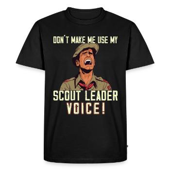 Camping Scoutmaster - Funny Scout Leader - Men's Premium Organic T-Shirt - black - Front - Nico (187cm)