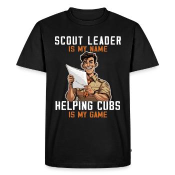 Camping Scoutmaster - Funny Scout Leader - Men's Premium Organic T-Shirt - black - Front - Nico (187cm)