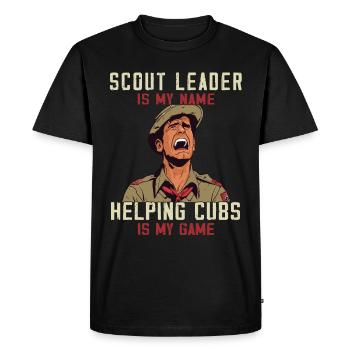 Camping Scoutmaster - Funny Scout Leader - Men's Premium Organic T-Shirt - black - Front - Nico (187cm)