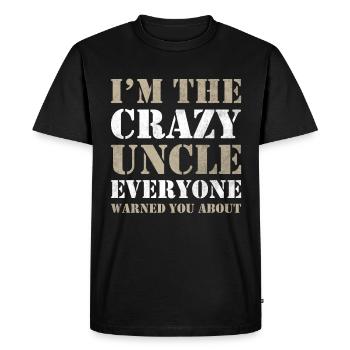 Crazy Uncle Funny Uncle - Men's Premium Organic T-Shirt - black - Front - Nico (187cm)