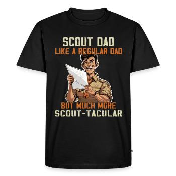 Camping Scouting - Funny Scout Father - Men's Premium Organic T-Shirt - black - Front - Nico (187cm)