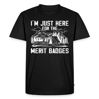 Camping Scouting - Drôle de père scout - T-shirt Premium bio Homme - noir - Devant - Nico (187cm)