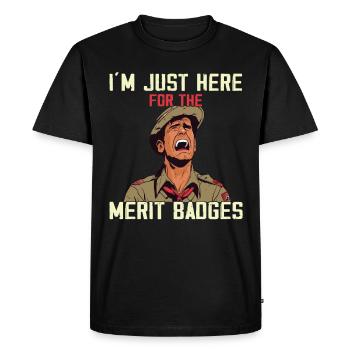 Camping Scouting - Funny Scout Father - Men's Premium Organic T-Shirt - black - Front - Nico (187cm)