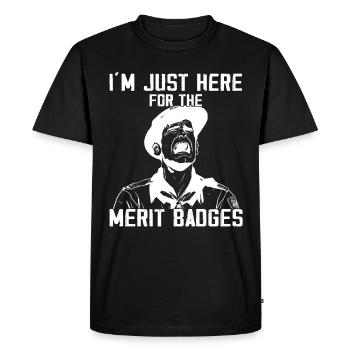 Camping Scouting - Drôle de père scout - T-shirt Premium bio Homme - noir - Devant - Nico (187cm)