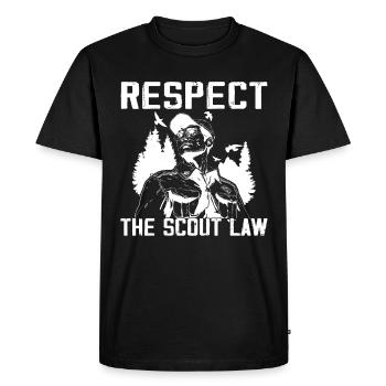 Camping Scouting - Drôle de père scout - T-shirt Premium bio Homme - noir - Devant - Nico (187cm)