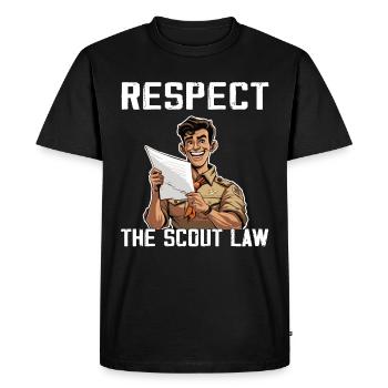 Camping Scouting - Drôle de père scout - T-shirt Premium bio Homme - noir - Devant - Nico (187cm)