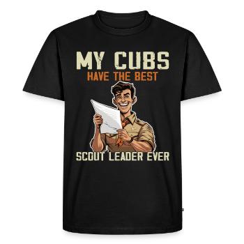 Camping Scouting - Drôle de père scout - T-shirt Premium bio Homme - noir - Devant - Nico (187cm)