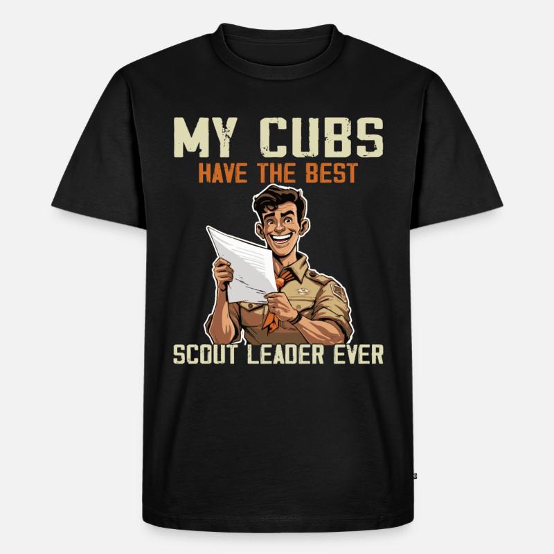 Camping Scouting - Lustiger Pfadfindervater - Männer Premium Bio T-Shirt - Schwarz