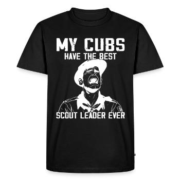 Camping Scouting - Funny Scout Father - Men's Premium Organic T-Shirt - black - Front - Nico (187cm)