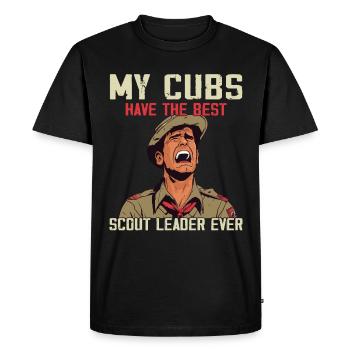 Camping Scouting - Drôle de père scout - T-shirt Premium bio Homme - noir - Devant - Nico (187cm)