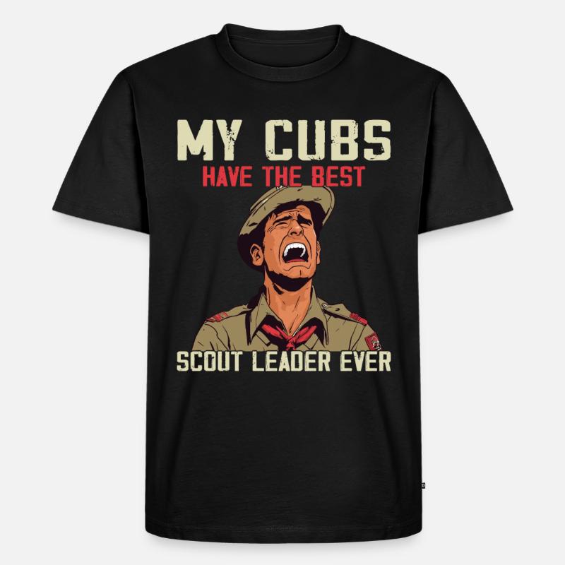 Camping Scouting - Lustiger Pfadfindervater - Männer Premium Bio T-Shirt - Schwarz
