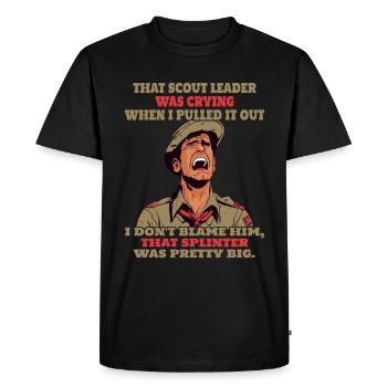 Camping Scouting - Funny Scout Father - Men's Premium Organic T-Shirt - black - Front - Nico (187cm)
