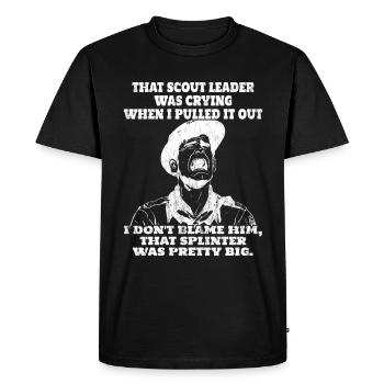Camping Scouting - Funny Scout Father - Men's Premium Organic T-Shirt - black - Front - Nico (187cm)