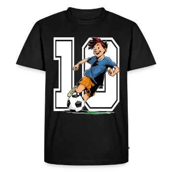 Football Birthday - 10 year old boy - 10. - Men's Premium Organic T-Shirt - black - Front - Nico (187cm)
