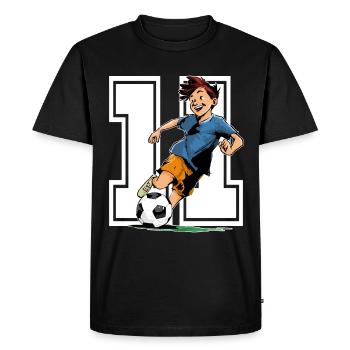 Anniversaire de football - garçon de 11 ans - 11. - T-shirt Premium bio Homme - noir - Devant - Nico (187cm)