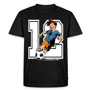 Football Birthday - 12 year old boy - 12. - Men's Premium Organic T-Shirt - black - Front - Nico (187cm)