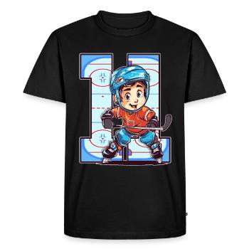 Ice Hockey Birthday - 11 Year Old Boy - - Men's Premium Organic T-Shirt - black - Front - Nico (187cm)