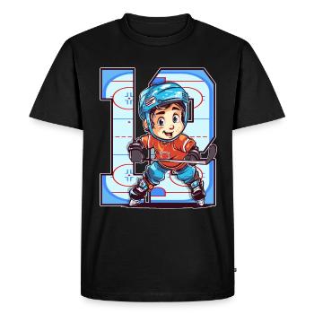 Ice Hockey Birthday - 12 Year Old Boy - - Men's Premium Organic T-Shirt - black - Front - Nico (187cm)