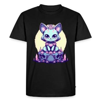 Kawaii Pastel Goth Cute Creepy Witch Cat - Men's Premium Organic T-Shirt - black - Front - Nico (187cm)