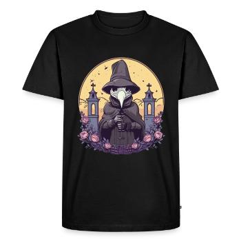 Pastel Goth Cute Creepy Plague Doctor - Men's Premium Organic T-Shirt - black - Front - Nico (187cm)