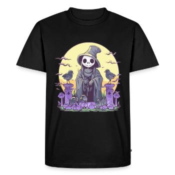 Pastel Goth Cute Death Grim Reaper Skeleton - Men's Premium Organic T-Shirt - black - Front - Nico (187cm)