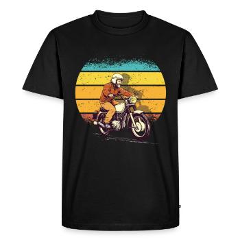 Rétro Simsonfahrer cyclomoteur fan - T-shirt Premium bio Homme - noir - Devant - Nico (187cm)