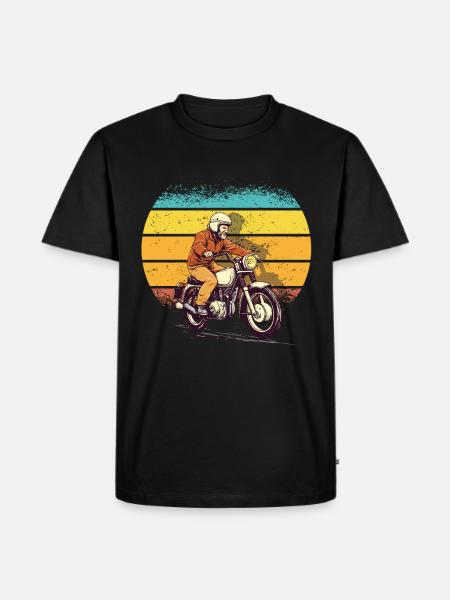 Retro Simsonfahrer Mofa Moped fan - Herre Premium økologisk T-shirt - sort