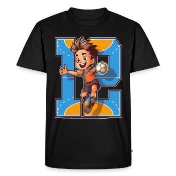 Handball Birthday - 12 years old boy - 12. - Men's Premium Organic T-Shirt - black - Front - Nico (187cm)