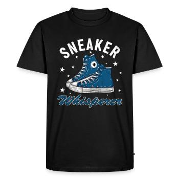 Fan de chaussures « Sneaker Whisperer » - T-shirt Premium bio Homme - noir - Devant - Nico (187cm)