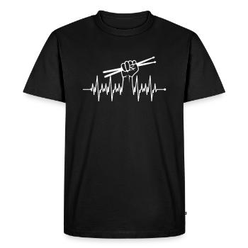 Music Drummer Gift Idea - Percussions - T-shirt Premium bio Homme - noir - Devant - Nico (187cm)