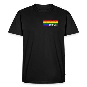 love wins - LGBT Rainbow - Equality - Men's Premium Organic T-Shirt - black - Front - Nico (187cm)