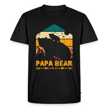 Papa Ours - famille - T-shirt Premium bio Homme - noir - Devant - Nico (187cm)